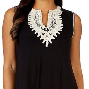 Max Studio Crochet Trim Knit A-line Dress, Size LG